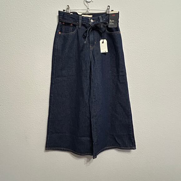 NEW Free People x Levi's XL Culotte Dark Blue Wash Shaded View Jeans Size 25 / 4 - Picture 3 of 12